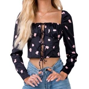 PRINCESS POLLY Silky Corset Lace-up Top
